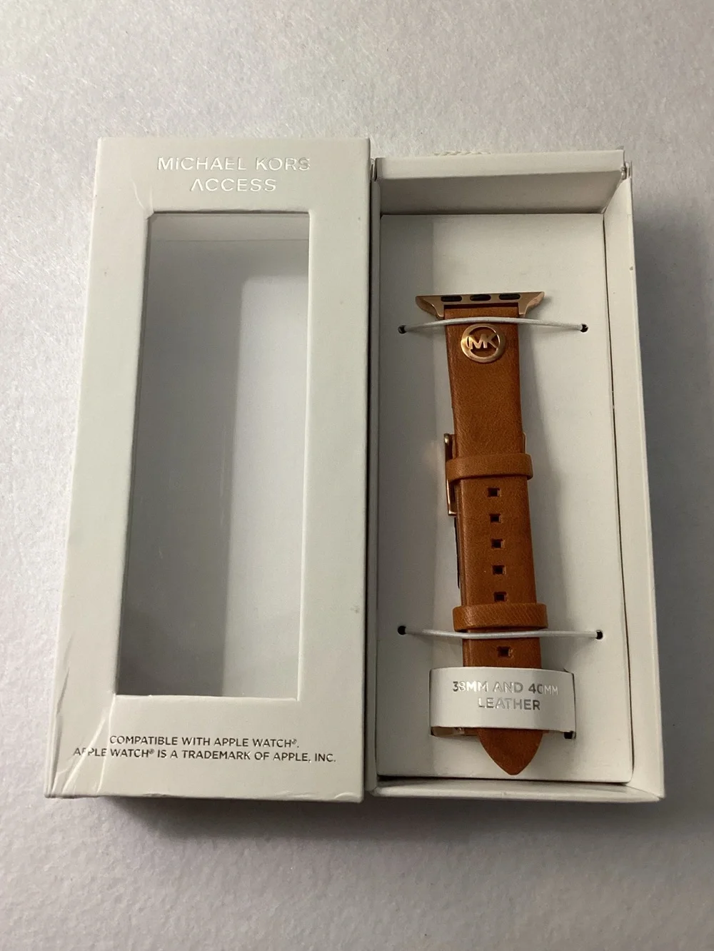 Michael Kors Logo Charm Leather 38-40mm Band for Apple Watch